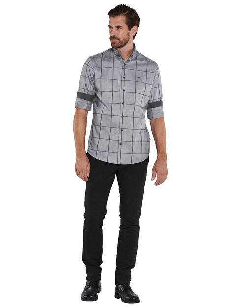 engbers Herren Langarm-Hemd kariert , Grau
