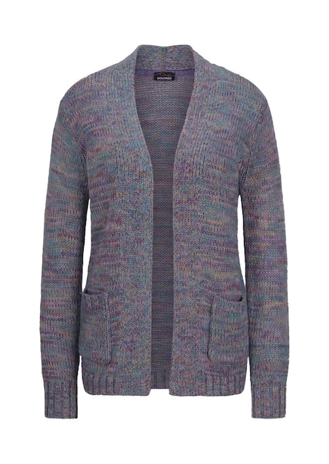 Langarm Melange-Cardigan, flauschig