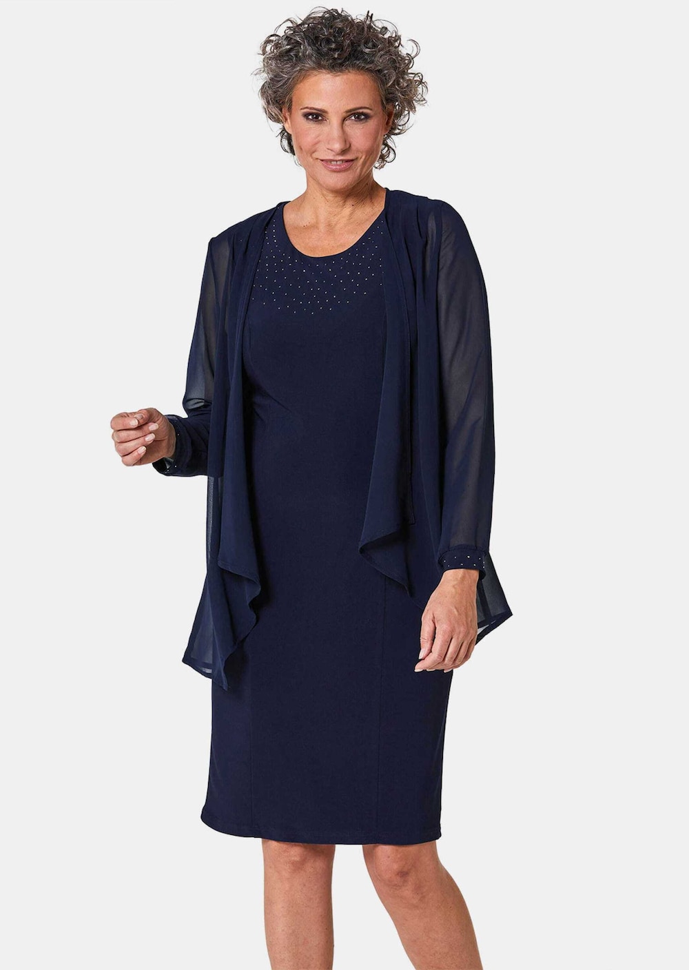 Kleid mit feinem Chiffonjäckchen