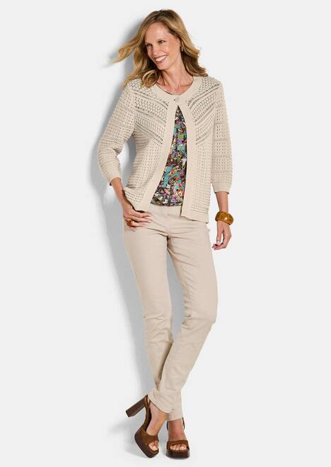 Elegante Strickjacke mit Rippenblende