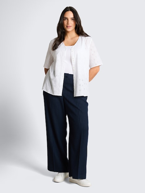 Bluse mit Lochstickerei