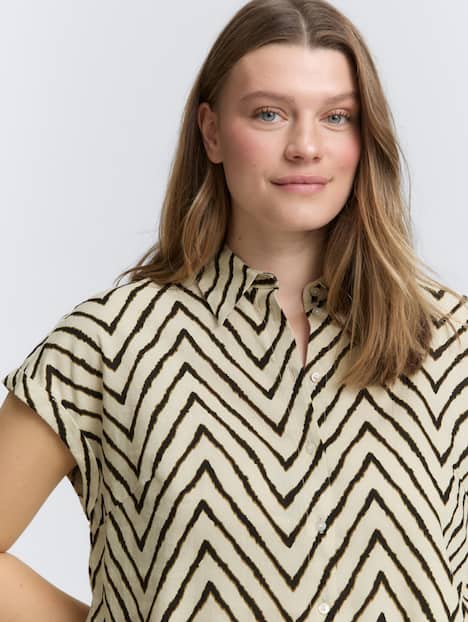 Loose Fit Bluse mit Leinenanteil