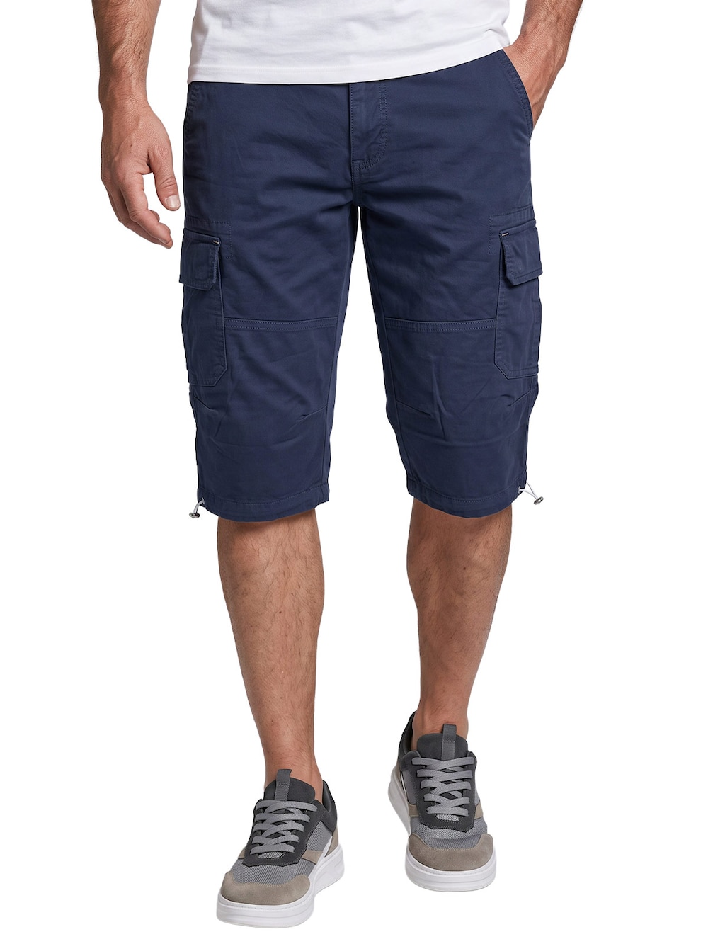 Herren Capri Cargo Shorts aus Baumwolle , Saphirblau