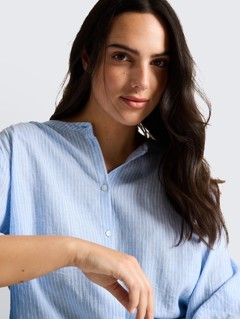 Bluse mit Leinenanteil