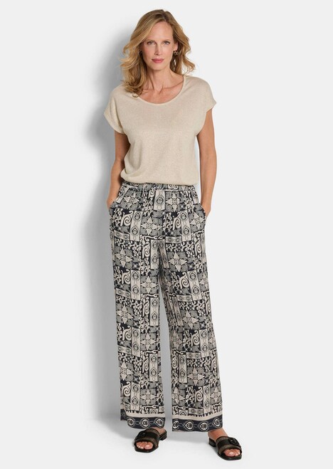 Viskosehose mit Bicolor-Druck