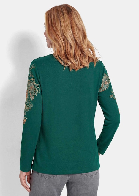 Glitzershirt mit Paisley-Druck