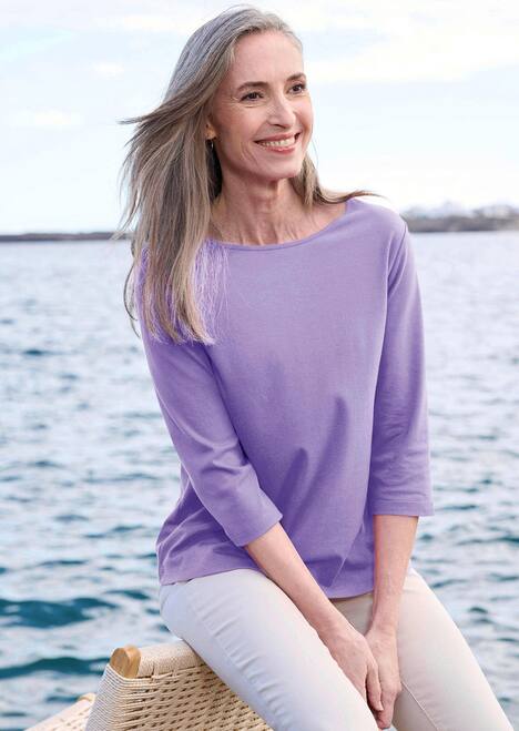 Basic Shirt mit U-Boot-Ausschnitt