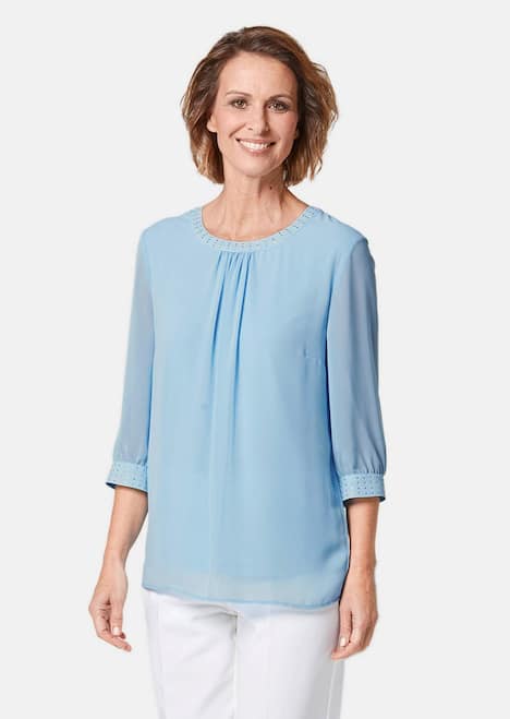 Bluse aus Chiffon mit Glitzersteinen