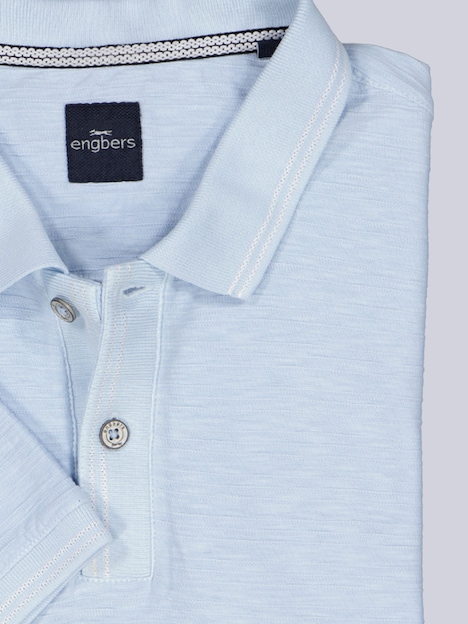 Herren Polo-Shirt meliert , Hellblau