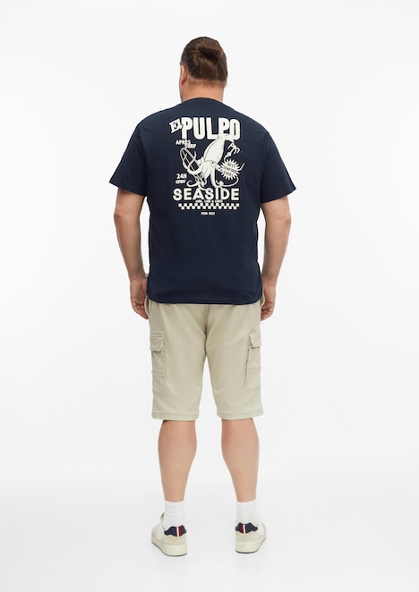 Baumwoll-T-Shirt mit Front- und Rückenprint