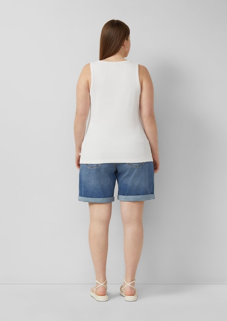 geripptes Tanktop mit Print