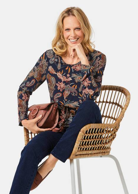 Gedessineerd shirt in krachtige kleuren