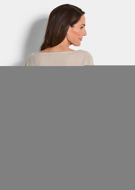 Langarm Melange Jersey-Oberteil