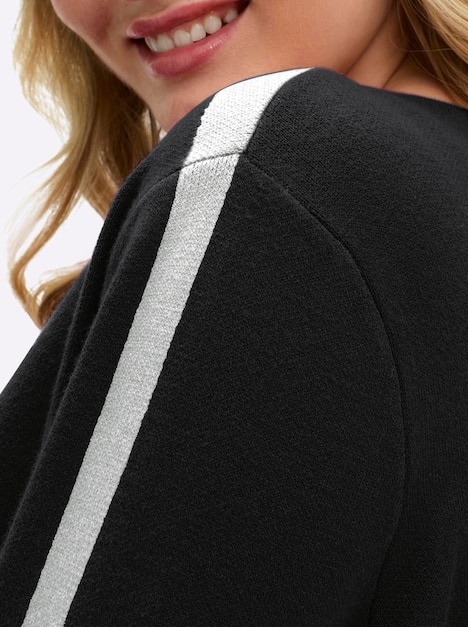 Pullover Langarm Jacquard Uni Stehkragen