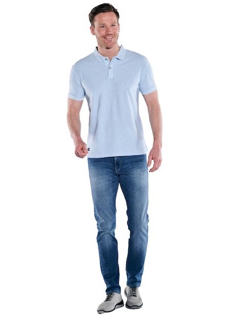 Herren Polo-Shirt meliert , Hellblau