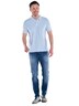 Herren Polo-Shirt meliert , Hellblau