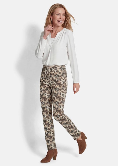 LOUISA-broek met print in jeanslook
