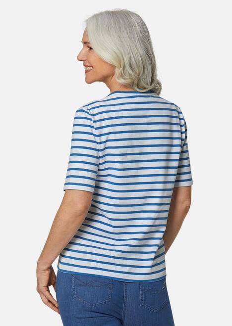 Gestreept shirt met korte mouwen