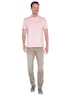 Herren Rundhals-T-Shirt mit Stickerei , Rosa