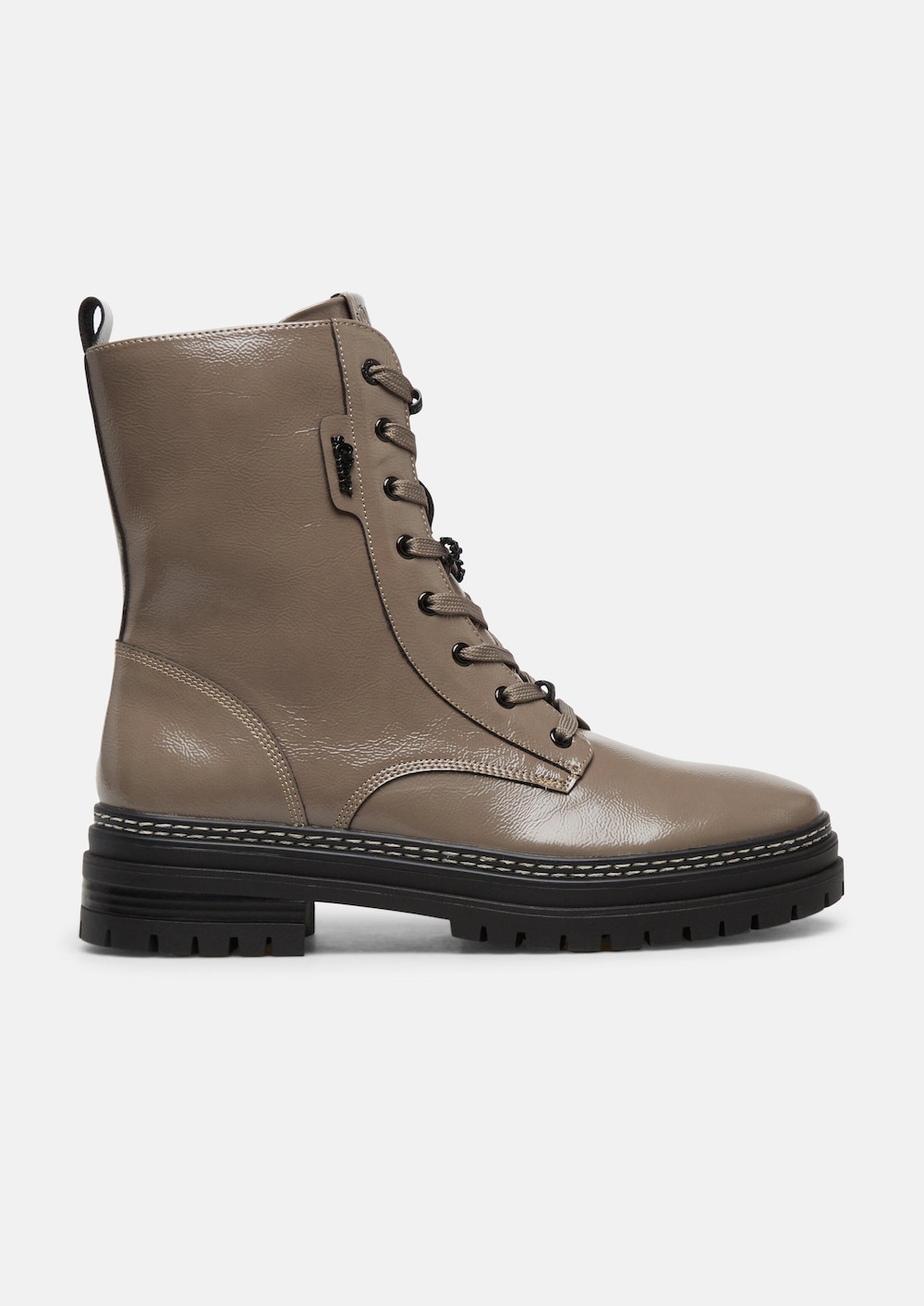 Stiefel in Leder-Optik mit Schnürung