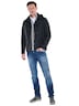 Herren Funktionsjacke mit abnehmbarer Kapuze , Schwarz