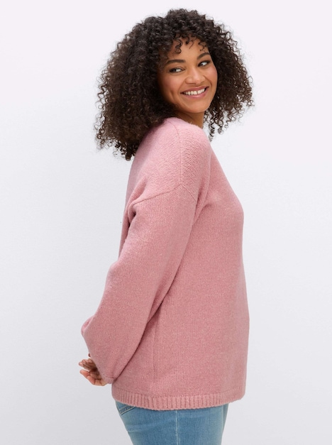 Langarm-Pullover Langarm-Pullover mit Ballonärmeln Langarm Ohne Kragen