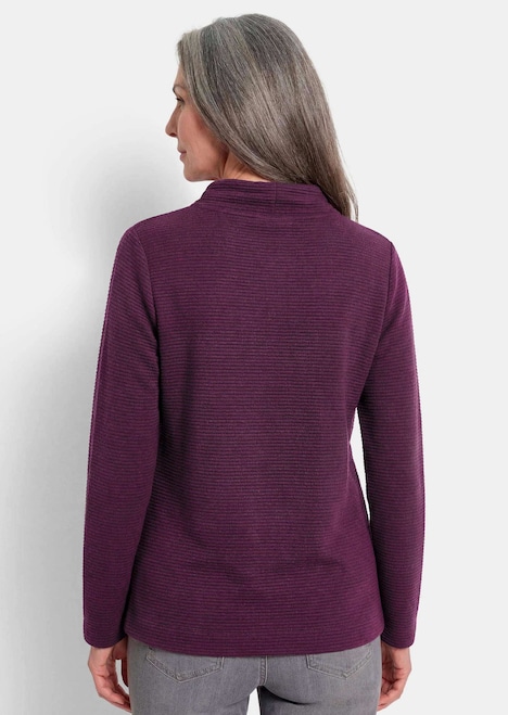 Langarm Viskose-Pullover, Stehbund