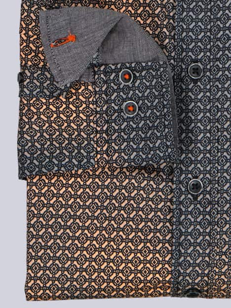 engbers Herren Langarm-Hemd gemustert , Orange