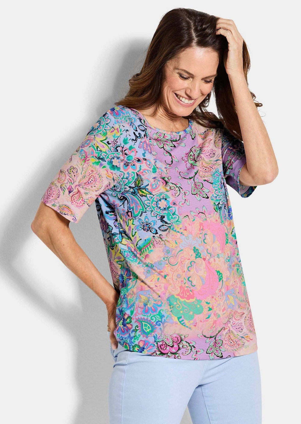 Viskoseshirt mit Paisley-Muster