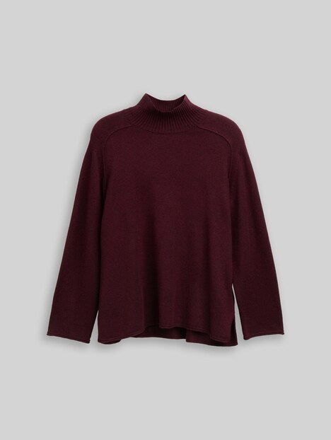 Loose Fit Strickpullover mit Stehkragen