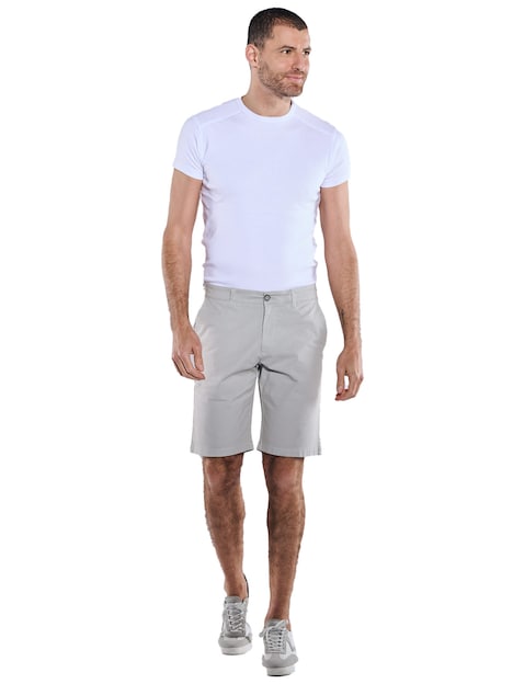 Herren Chino-Bermuda regular , Silbergrau