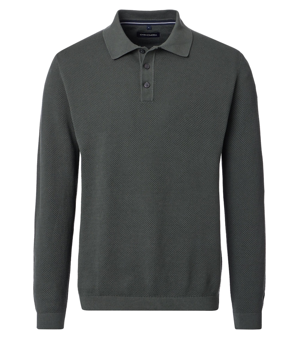 Polo-Shirt Langarm uni