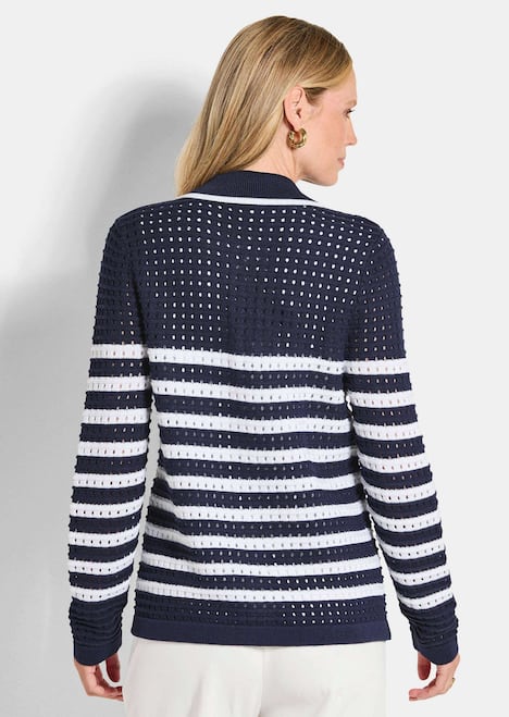 Polopullover mit Lochmuster