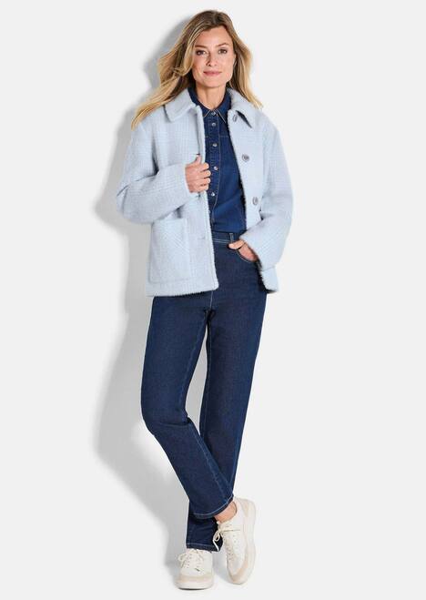 Flauschige Winterjacke mit Hemdkragen