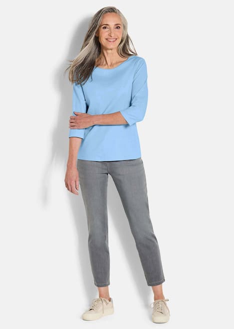 Basic Shirt mit U-Boot-Ausschnitt