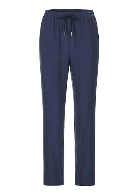 Effen blauwe stoffen broek SARA
