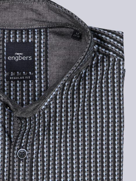 engbers Herren Langarm-Hemd gemustert , Saphirblau