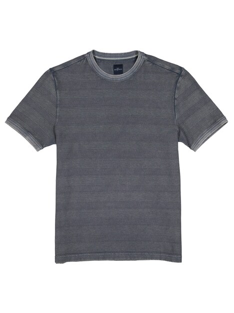 Herren Strukturiertes T-Shirt im Streifendesign , Dunkelgrau