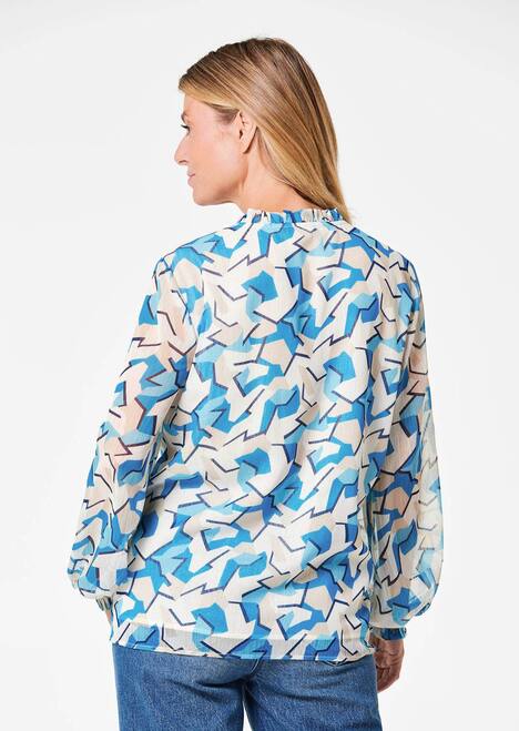 GOLDNER Blouse Chiffon blouse met elastische manchetten