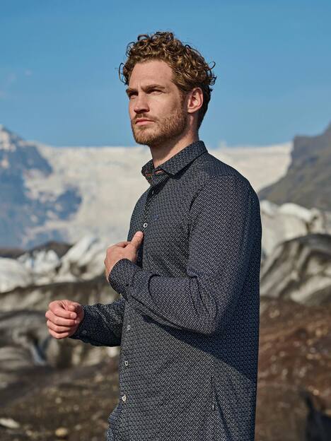 engbers Herren Langarm-Hemd slim fit , Schwarz