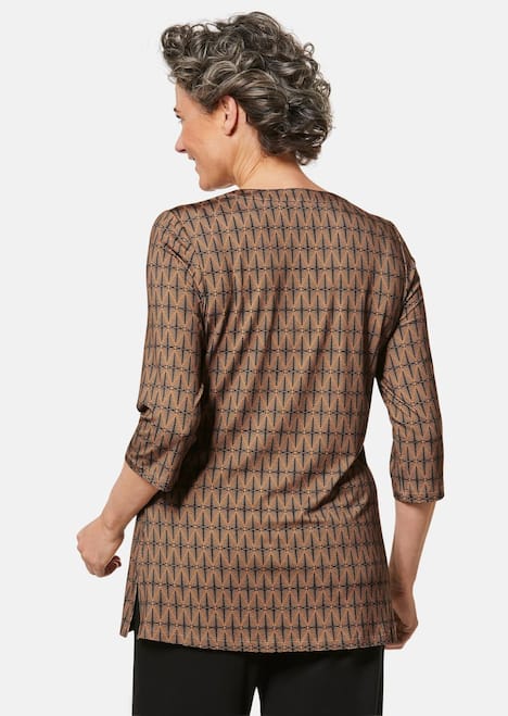 Figurschmeichelndes Drucktunika-Shirt