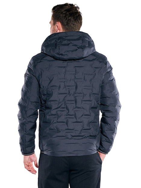 Herren Steppjacke mit abnehmbarer Kapuze , Saphirblau