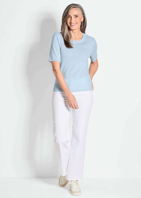 GOLDNER Pullover van kasjmier met ronde hals Pullover van kasjmier met korte mouwen en ronde hals