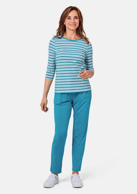 Ringelshirt mit U-Boot-Ausschnitt