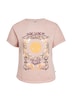 Gewaschenes Oversize-Shirt mit Frontprint
