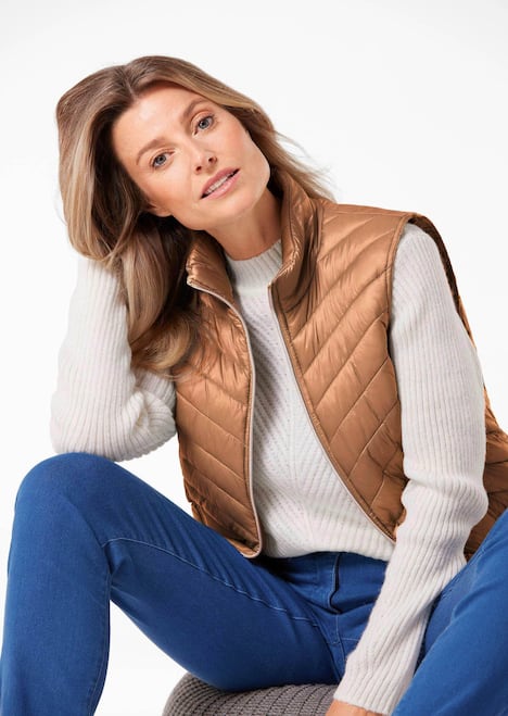 GOLDNER Gewatteerde bodywarmer Figuurvriendelijk vest met lichte wattering