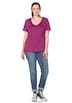 T-Shirt Kurzarm Uni Ohne Kragen