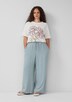 Wide Leg-Hose aus Leinenmix