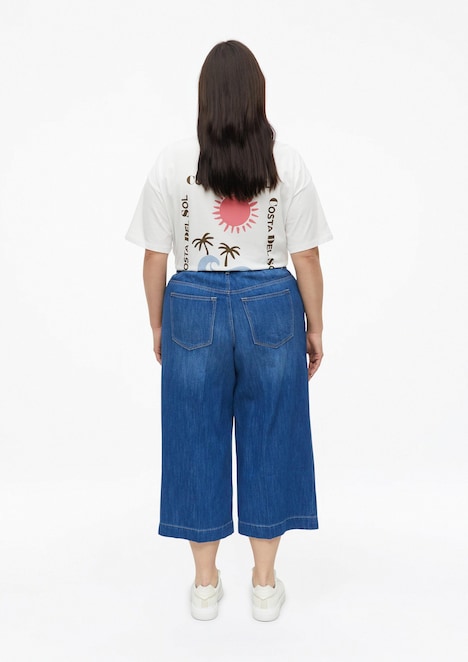 Culotte-Jeans / High Rise / Wide Fit / im Leinenmix
