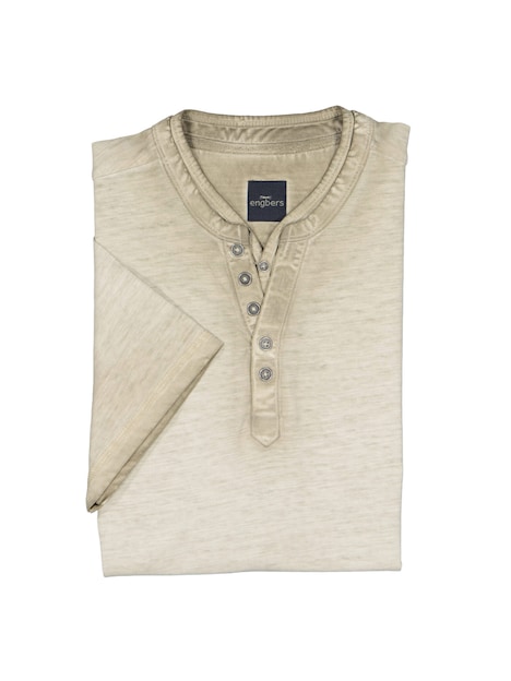 Herren Henley T-Shirt , Beige
